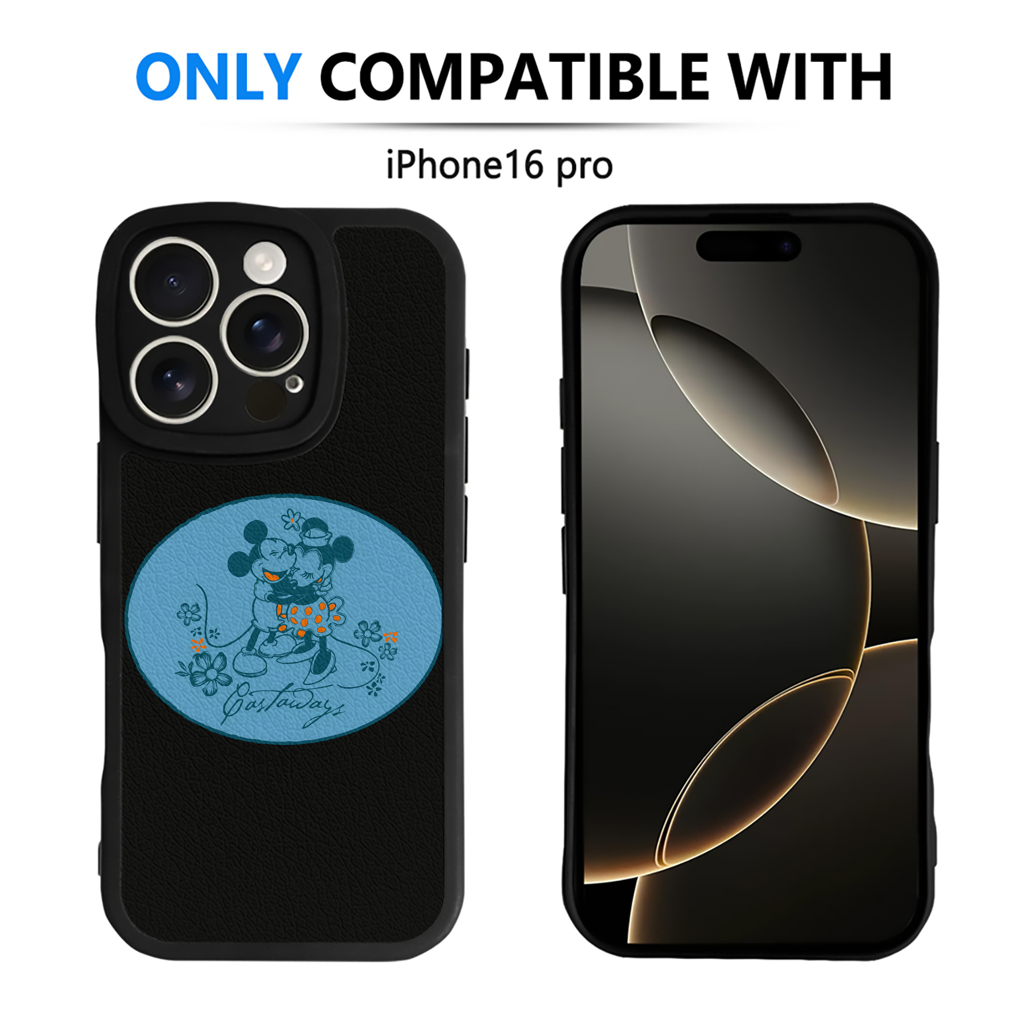 （画像用） ミッキーマウス Mickey Mouse 【iPhone 16シリーズ対応】シリコンスマホケース（レザー調） 材質：シリコン